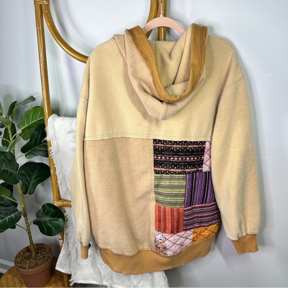 Free People Orange Quilted Patchwork Jacket sz S - Picture 9 of 9